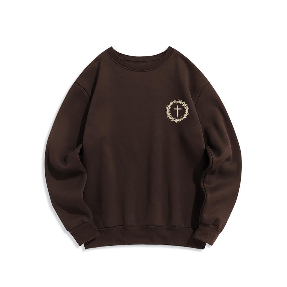 Christianartworkshop Sudadera polar con estampado cruzado en la espalda Three Days Thorn - image 2