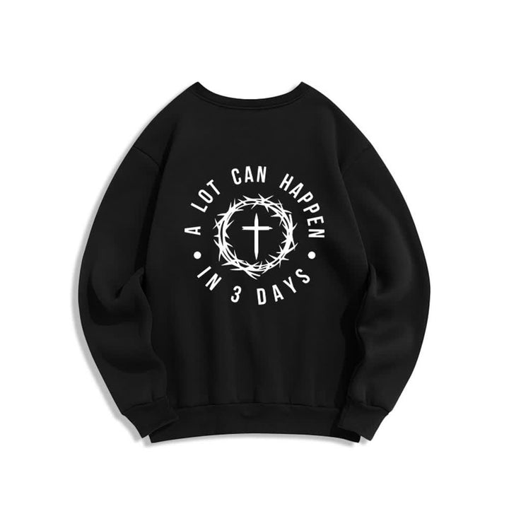 Christianartworkshop Sudadera polar con estampado cruzado en la espalda Three Days Thorn - image 7