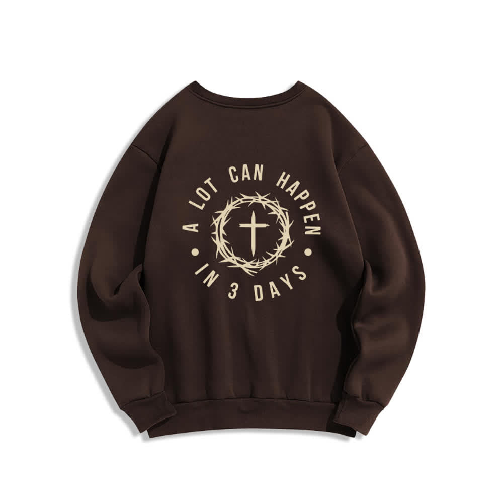 Christianartworkshop Sudadera polar con estampado cruzado en la espalda Three Days Thorn - image 1