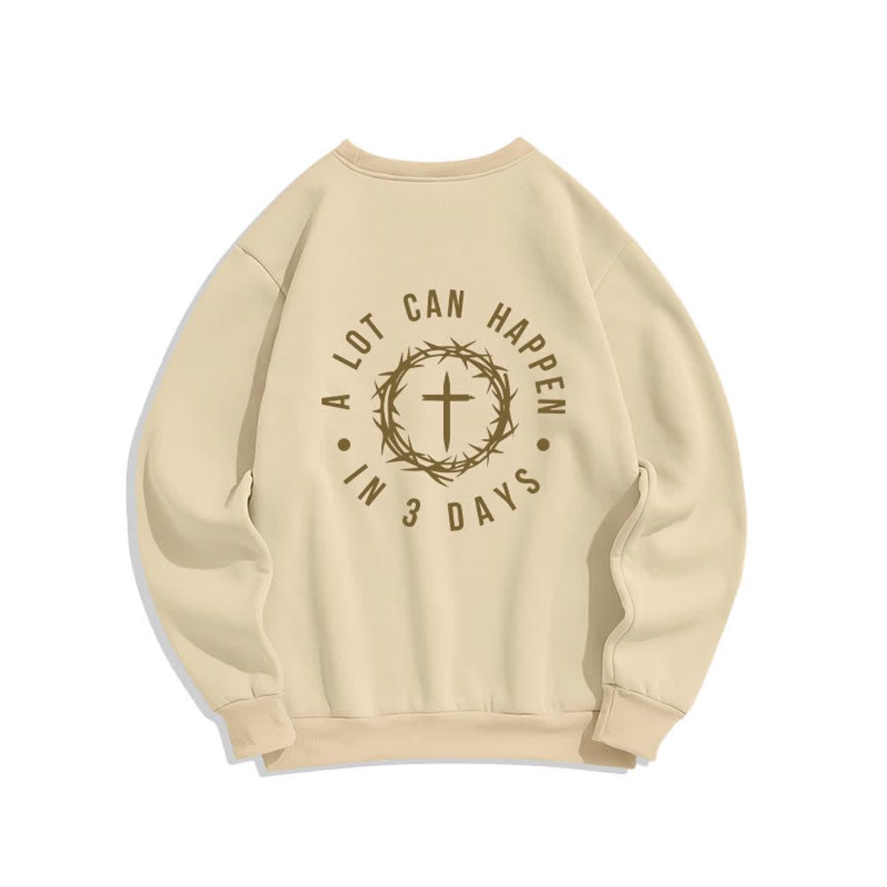 Christianartworkshop Sudadera polar con estampado cruzado en la espalda Three Days Thorn - image 15