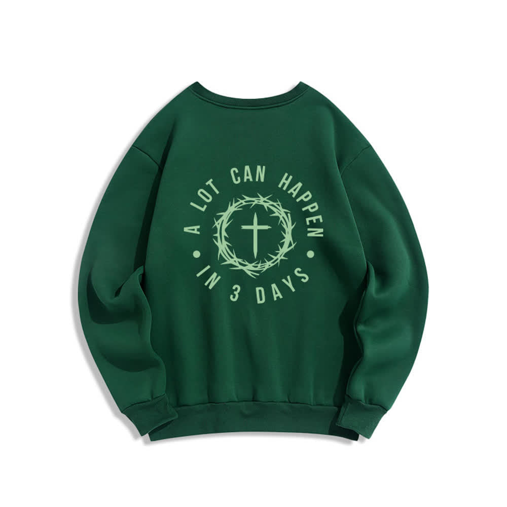 Christianartworkshop Sudadera polar con estampado cruzado en la espalda Three Days Thorn - image 10