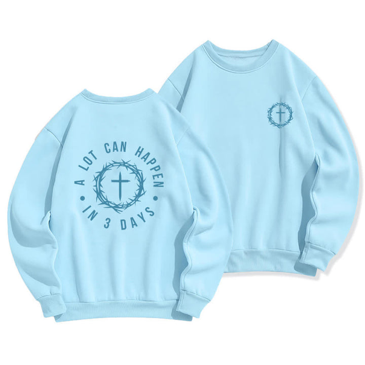 Christianartworkshop Sudadera polar con estampado cruzado en la espalda Three Days Thorn - Azul - 2XL - image 12