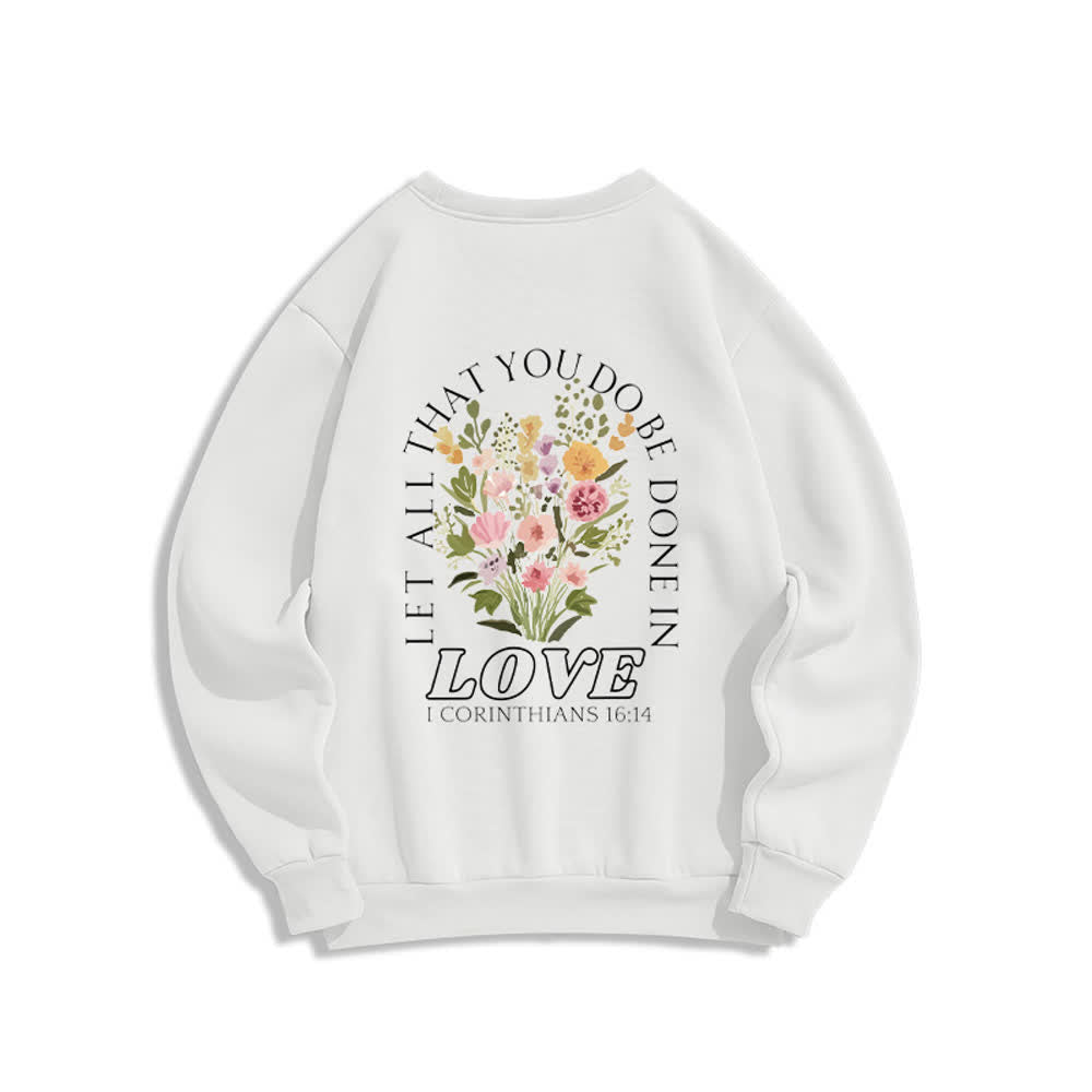 Christianartworkshop Sudadera polar con estampado cruzado en la espalda "Love In Bloom" - image 1
