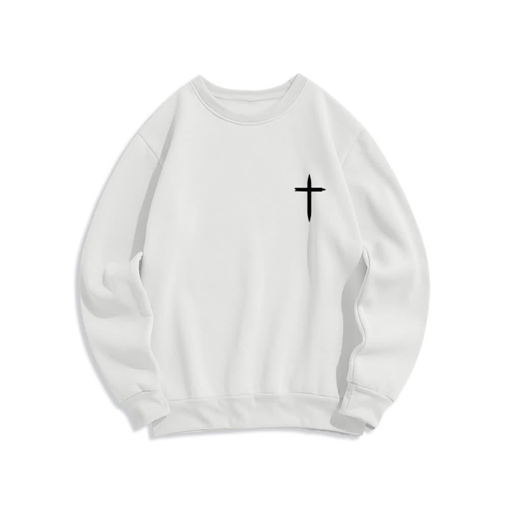 Christianartworkshop Sudadera de cuello redondo con estampado de corona de Jesús es Rey - image 5