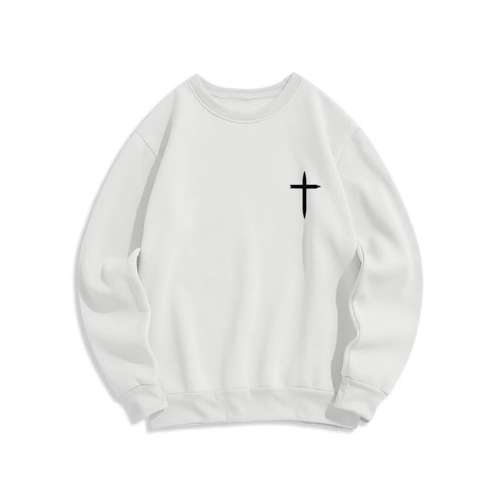 Christianartworkshop Sudadera de cuello redondo con estampado de corona de Jesús es Rey - image 5