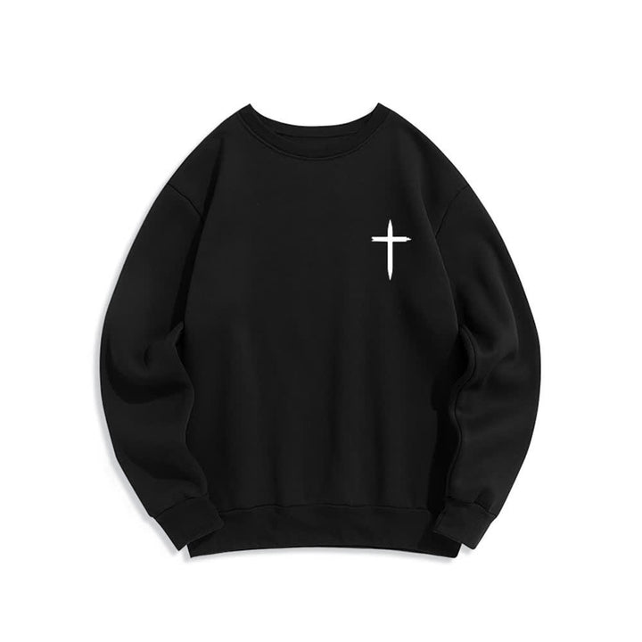 Christianartworkshop Sudadera de cuello redondo con estampado de corona de Jesús es Rey - image 2