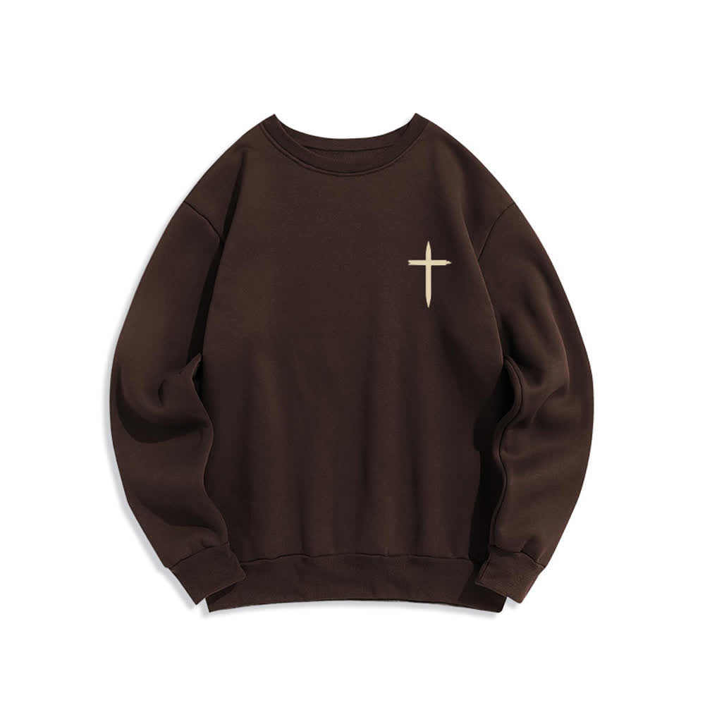 Christianartworkshop Sudadera de cuello redondo con estampado de corona de Jesús es Rey - image 8