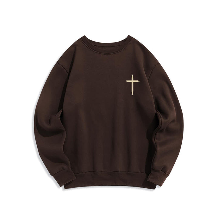 Christianartworkshop Sudadera de cuello redondo con estampado de corona de Jesús es Rey - image 8