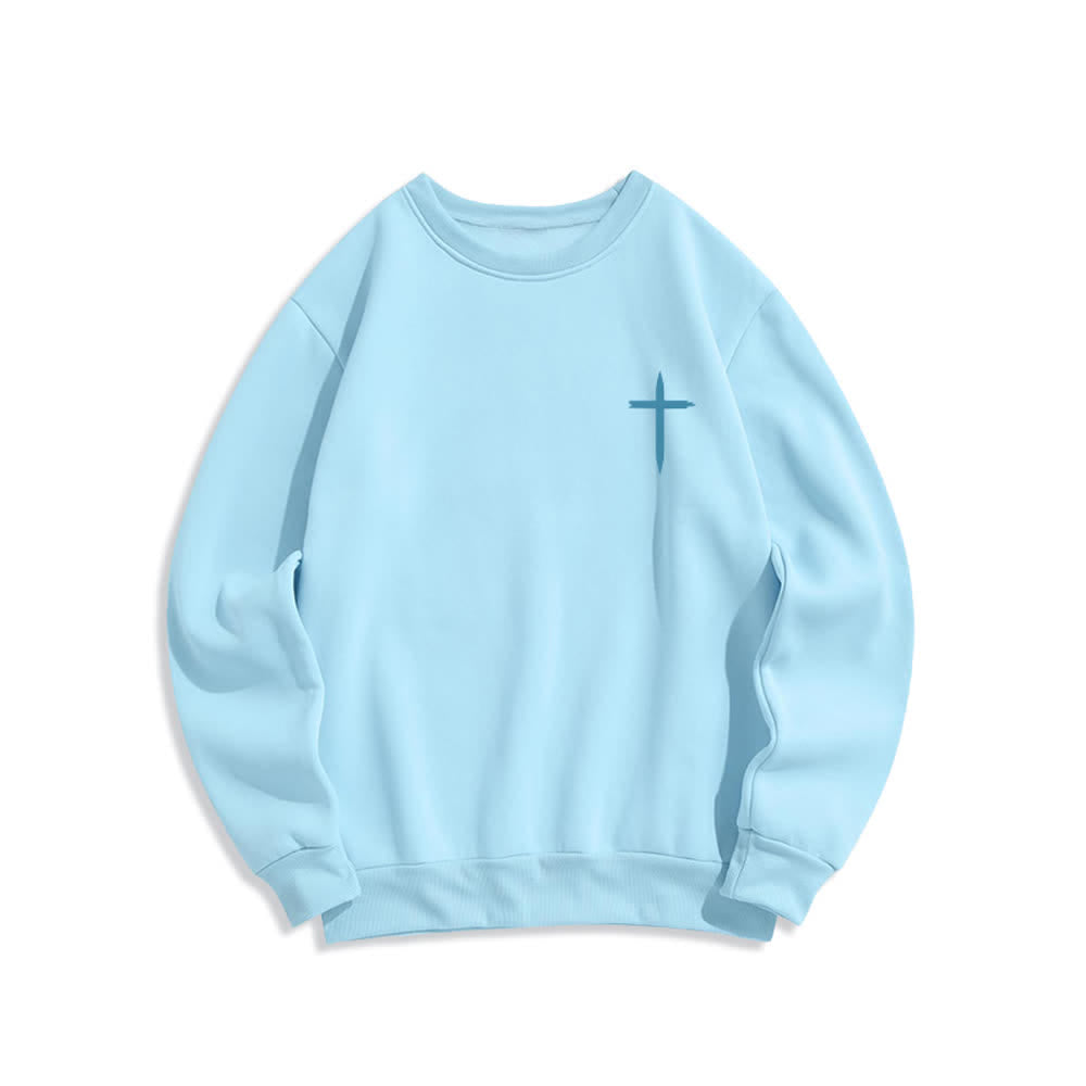 Christianartworkshop Sudadera de cuello redondo con estampado de corona de Jesús es Rey - image 11
