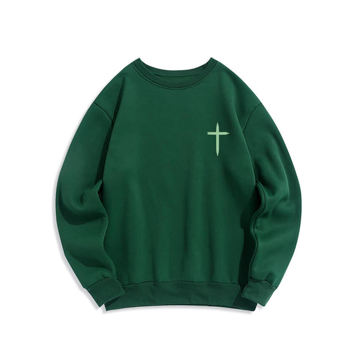 Christianartworkshop Sudadera de cuello redondo con estampado de corona de Jesús es Rey - image 14