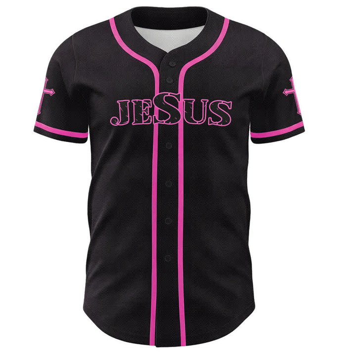 Christianartworkshop Jesús Dios verdadero Cruz Roja Camiseta de béisbol negra - image 44