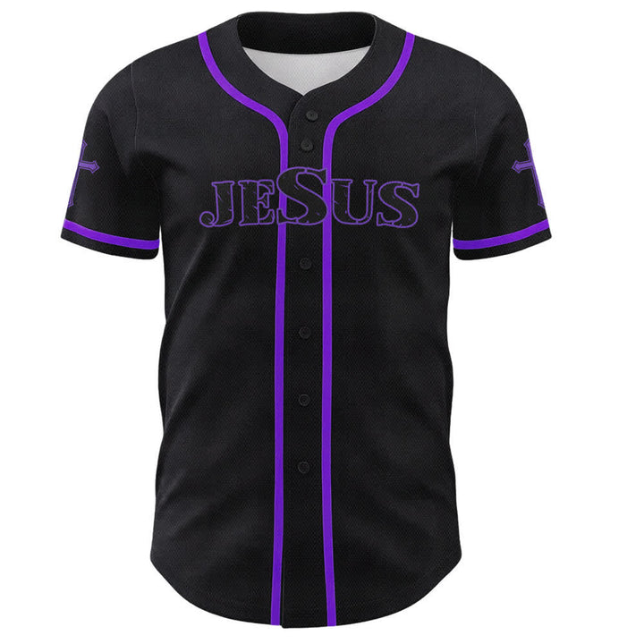 Christianartworkshop Jesús Dios verdadero Cruz Roja Camiseta de béisbol negra - image 58