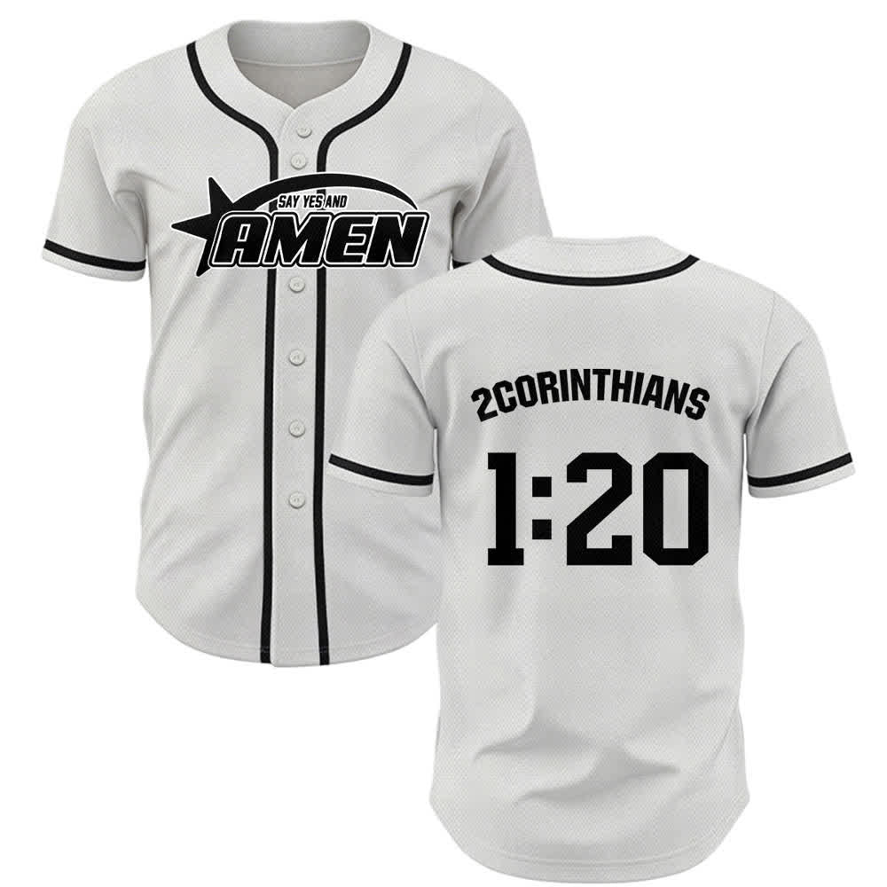 Christianartworkshop Camiseta de béisbol del equipo Amen en blanco y negro - Blanco - 5XL - image 0