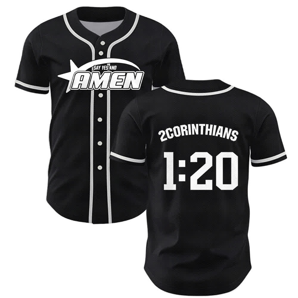 Camiseta de béisbol del equipo Amen en blanco y negro de Christianartworkshop - Negro - 5XL - image 7