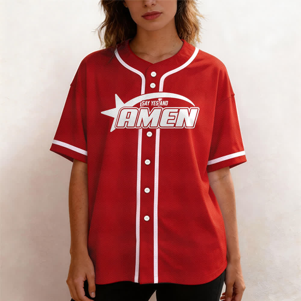 Christianartworkshop Camiseta de béisbol del equipo Amen en blanco y negro - image 18