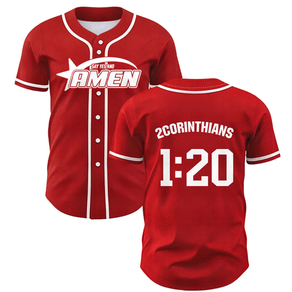 Camiseta de béisbol del equipo Amen en blanco y negro de Christianartworkshop - Rojo - 5XL - image 14