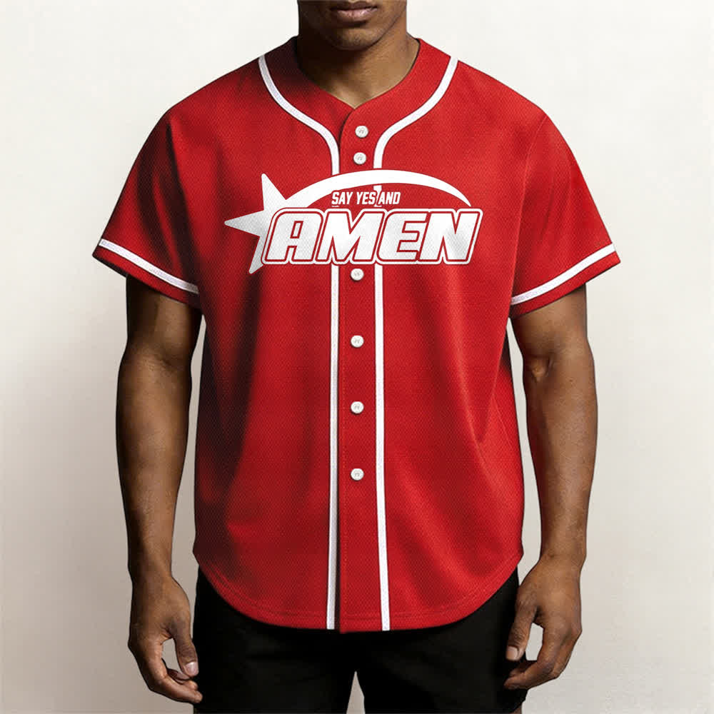 Camiseta de béisbol del equipo Amen en blanco y negro de Christianartworkshop - image 20