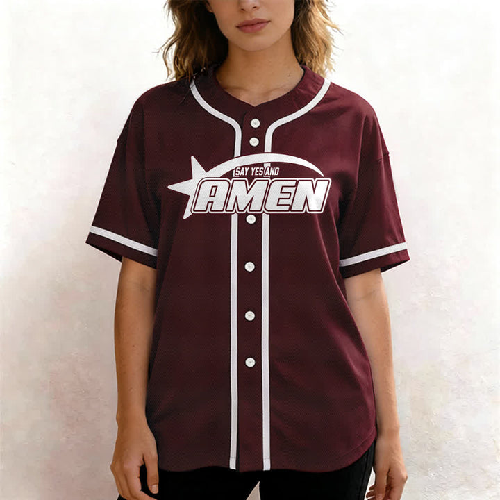 Camiseta de béisbol del equipo Amen en blanco y negro de Christianartworkshop - image 25