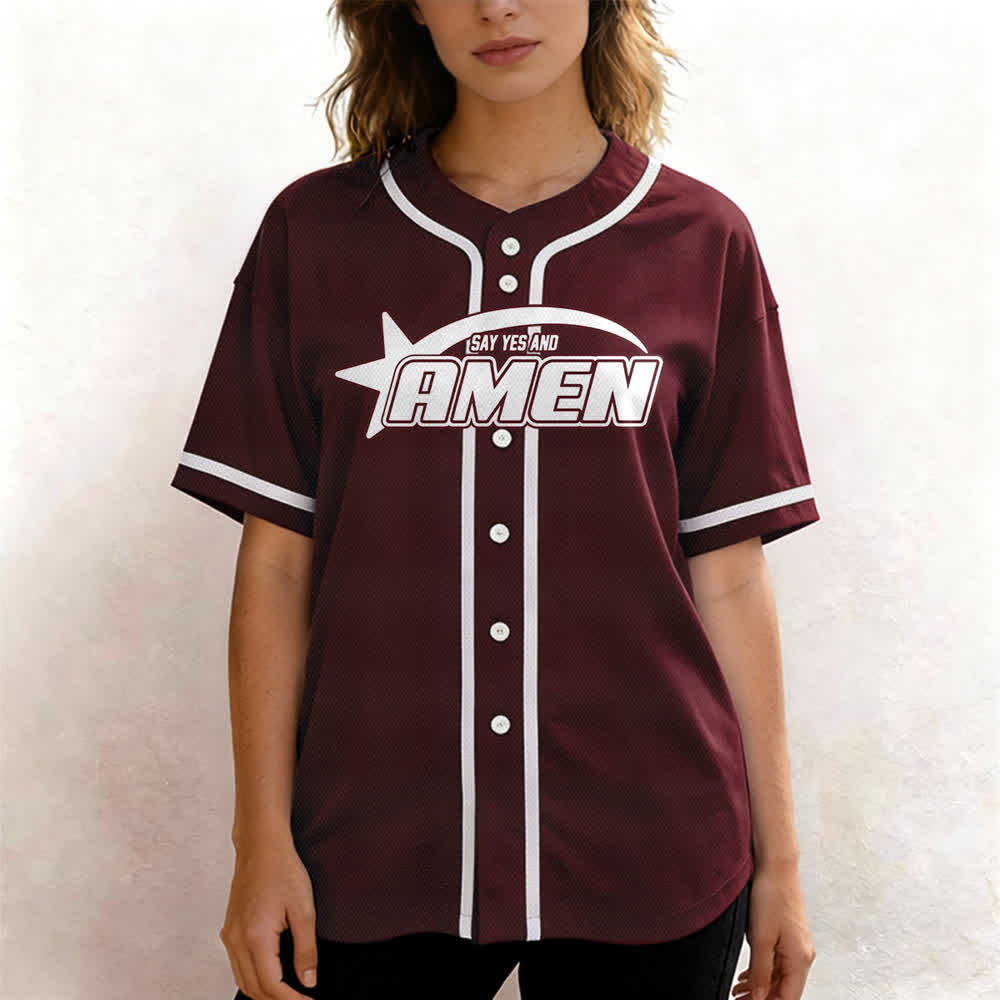 Christianartworkshop Camiseta de béisbol del equipo Amen en blanco y negro - image 25