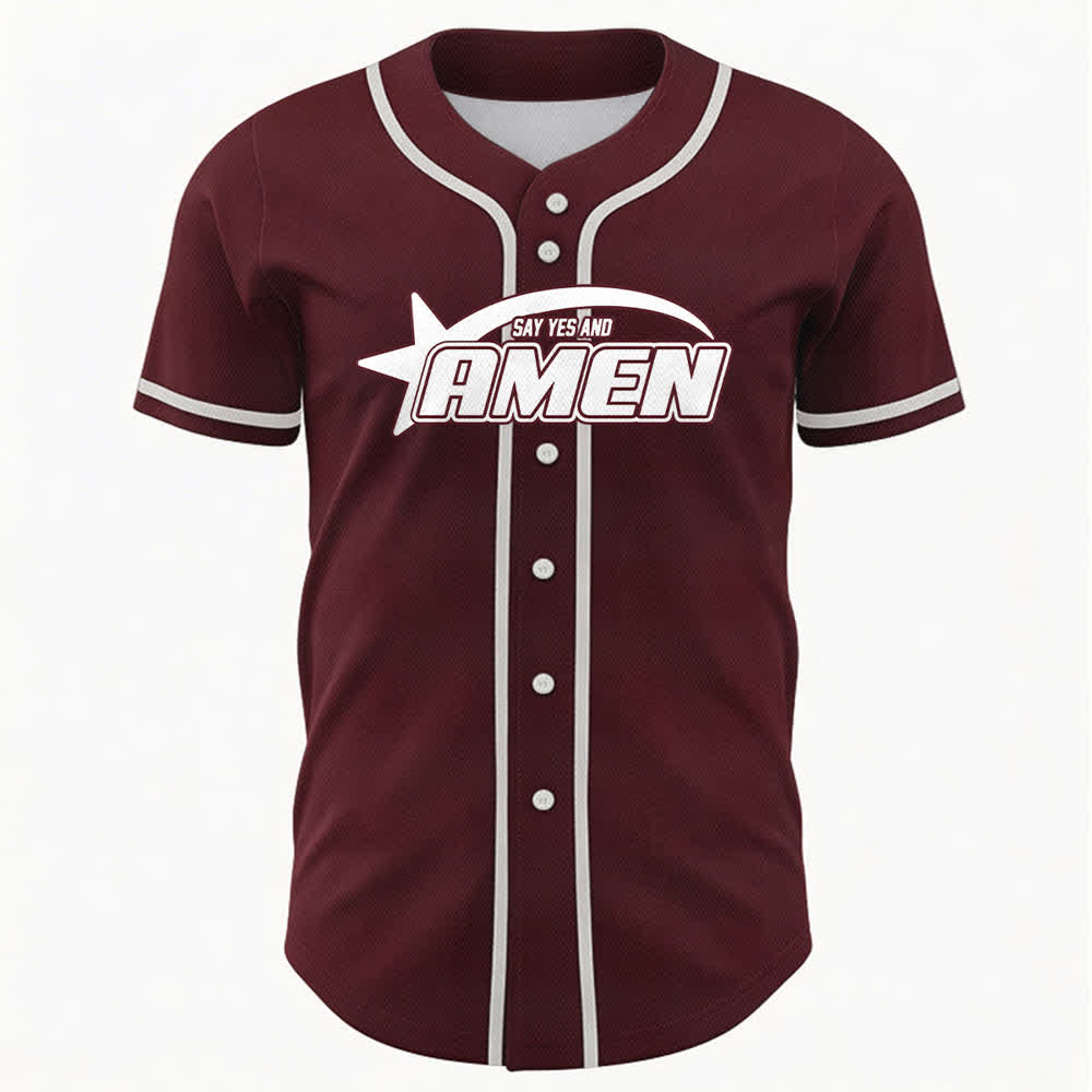 Camiseta de béisbol del equipo Amen en blanco y negro de Christianartworkshop - image 23