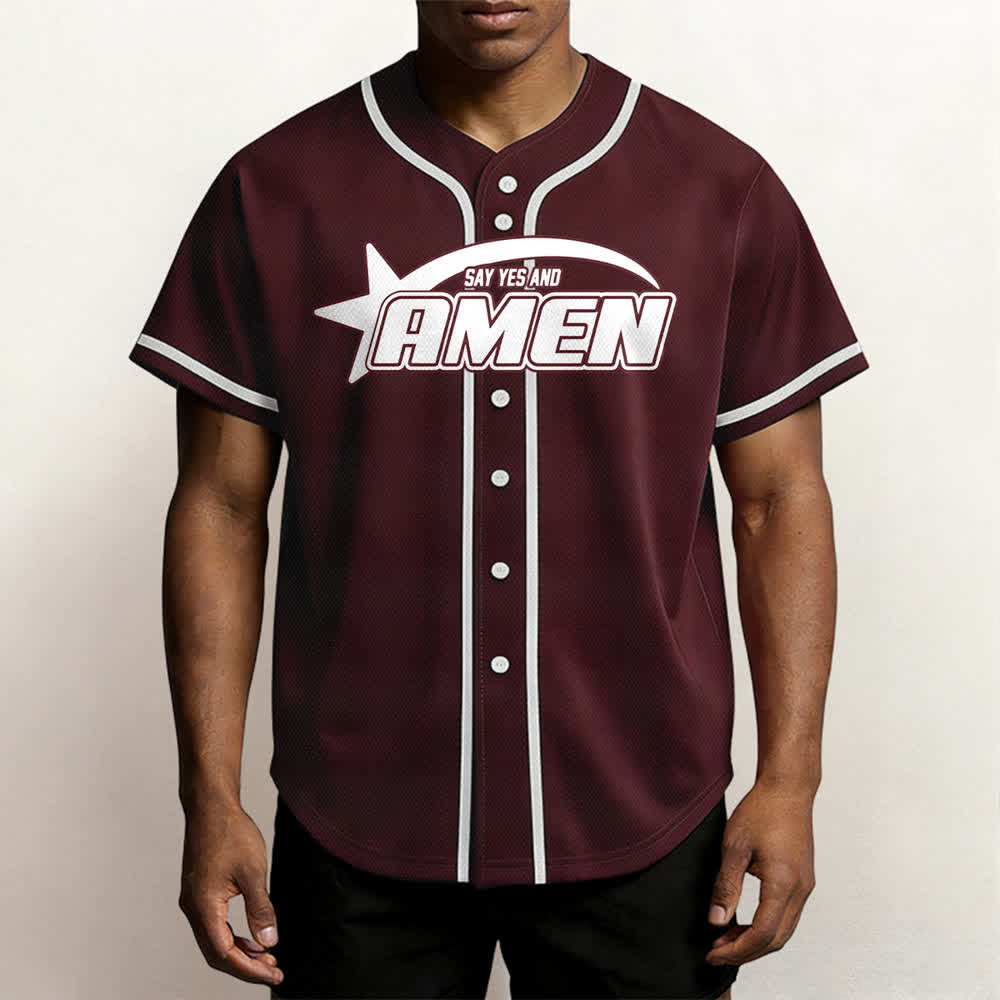 Christianartworkshop Camiseta de béisbol del equipo Amen en blanco y negro - image 27
