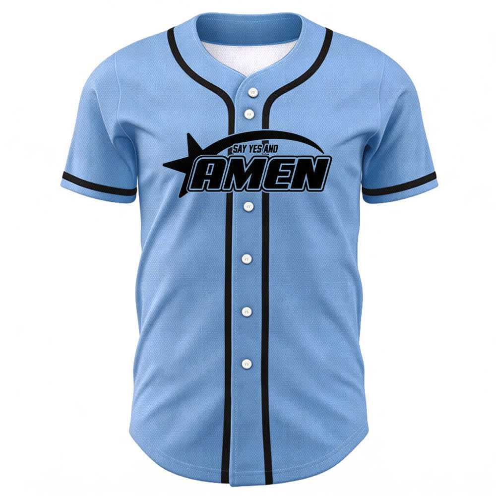 Camiseta de béisbol del equipo Amen en blanco y negro de Christianartworkshop - image 30