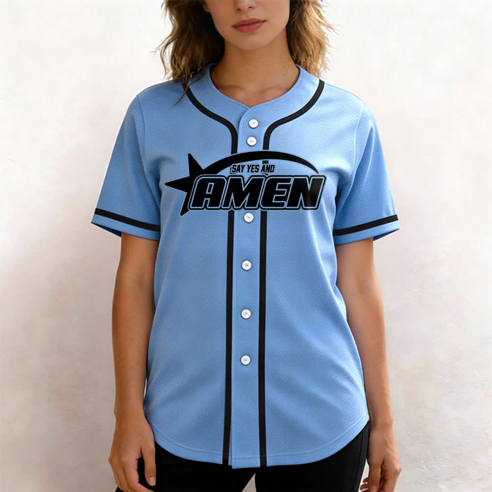 Camiseta de béisbol del equipo Amen en blanco y negro de Christianartworkshop - image 32