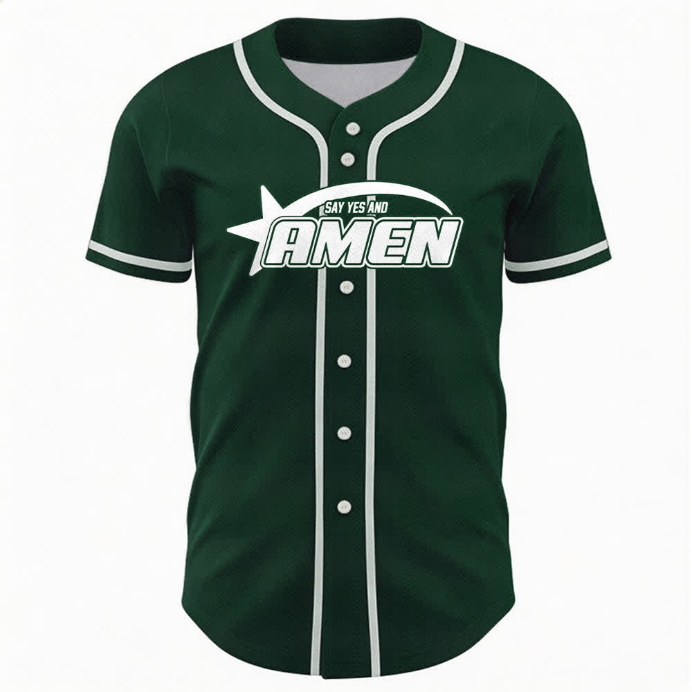 Camiseta de béisbol del equipo Amen en blanco y negro de Christianartworkshop - image 37