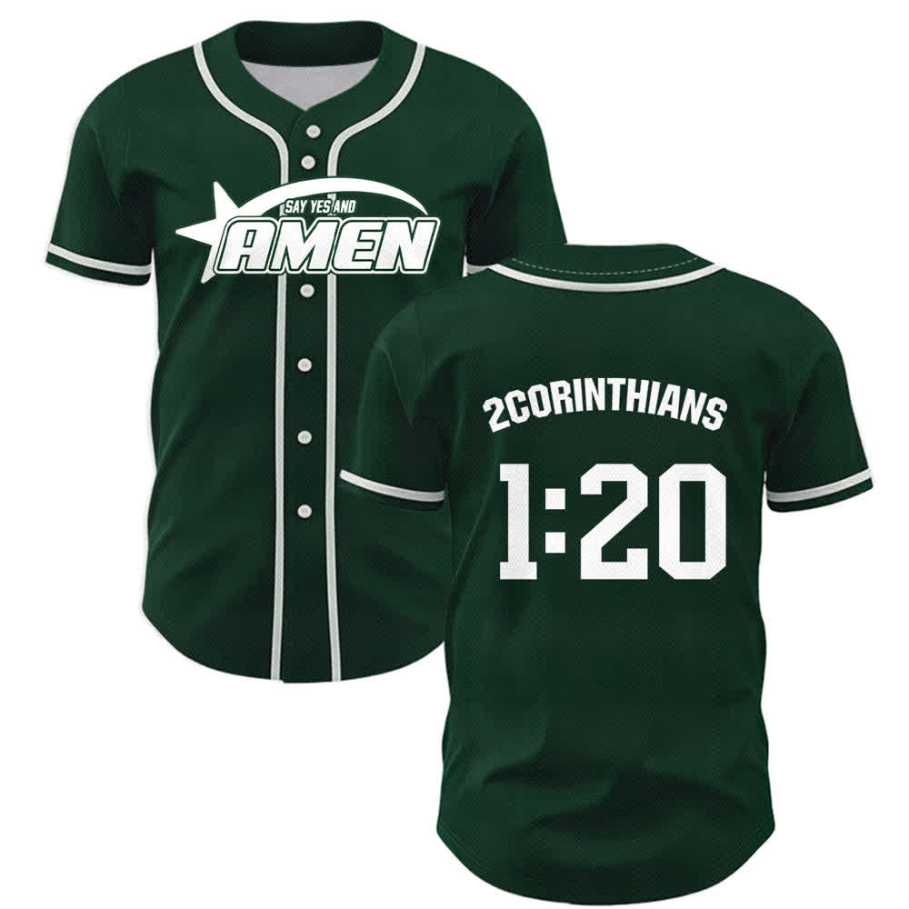 Camiseta de béisbol del equipo Amen en blanco y negro de Christianartworkshop - Verde - 5XL - image 35