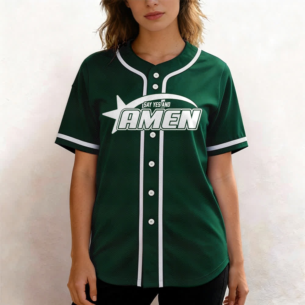 Christianartworkshop Camiseta de béisbol del equipo Amen en blanco y negro - image 39
