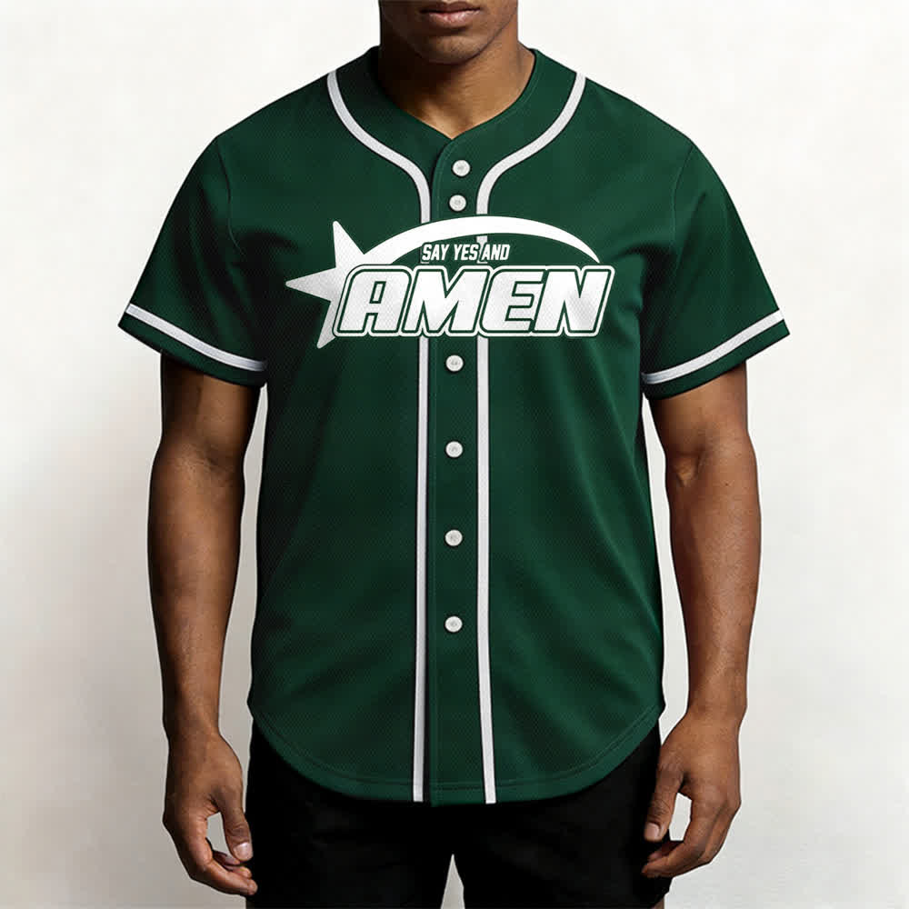 Camiseta de béisbol del equipo Amen en blanco y negro de Christianartworkshop - image 41