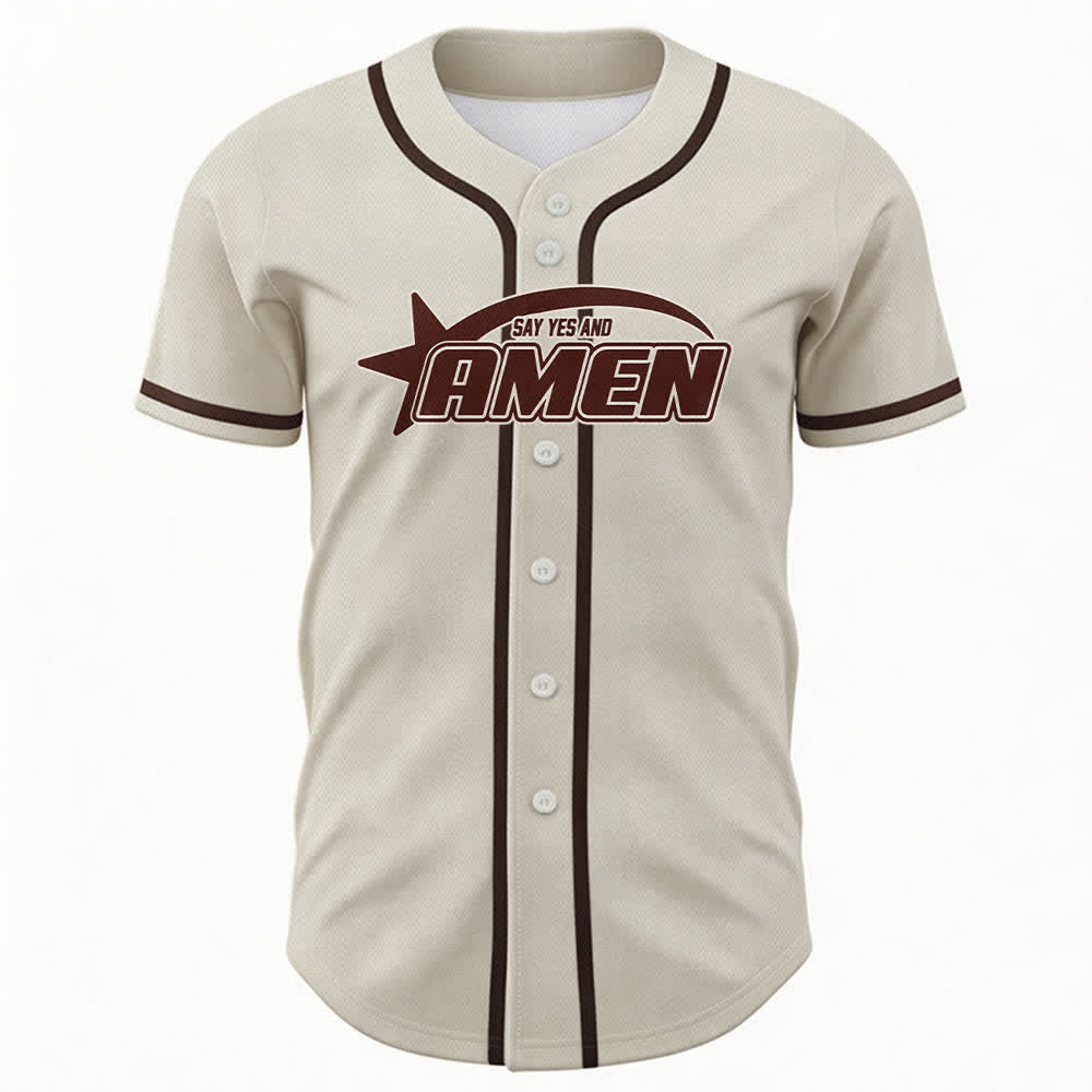 Christianartworkshop Camiseta de béisbol del equipo Amen en blanco y negro - image 44
