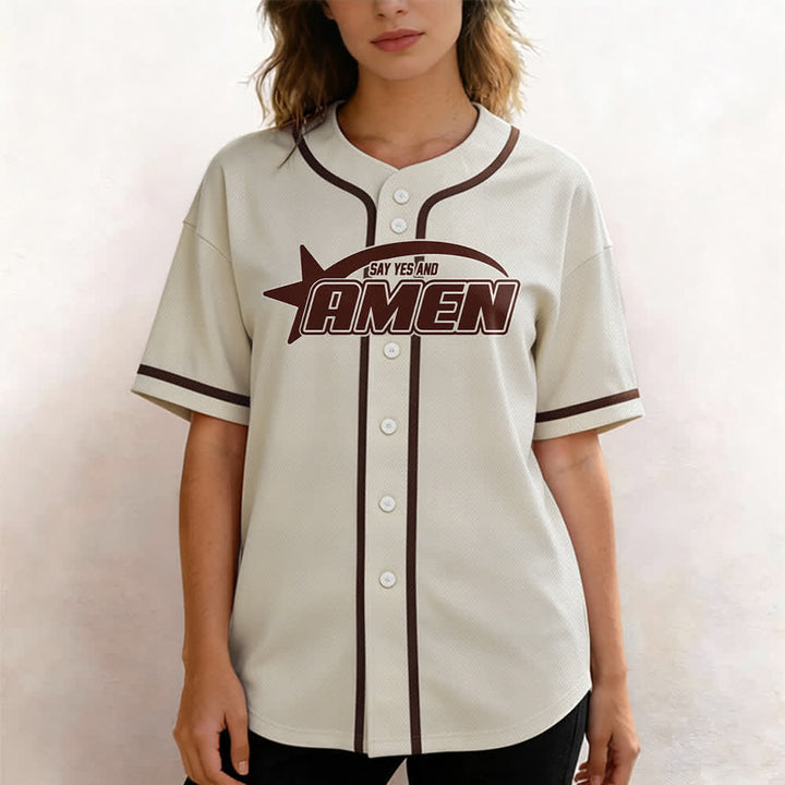 Camiseta de béisbol del equipo Amen en blanco y negro de Christianartworkshop - image 46