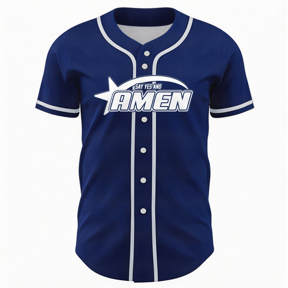 Christianartworkshop Camiseta de béisbol del equipo Amen en blanco y negro - image 51