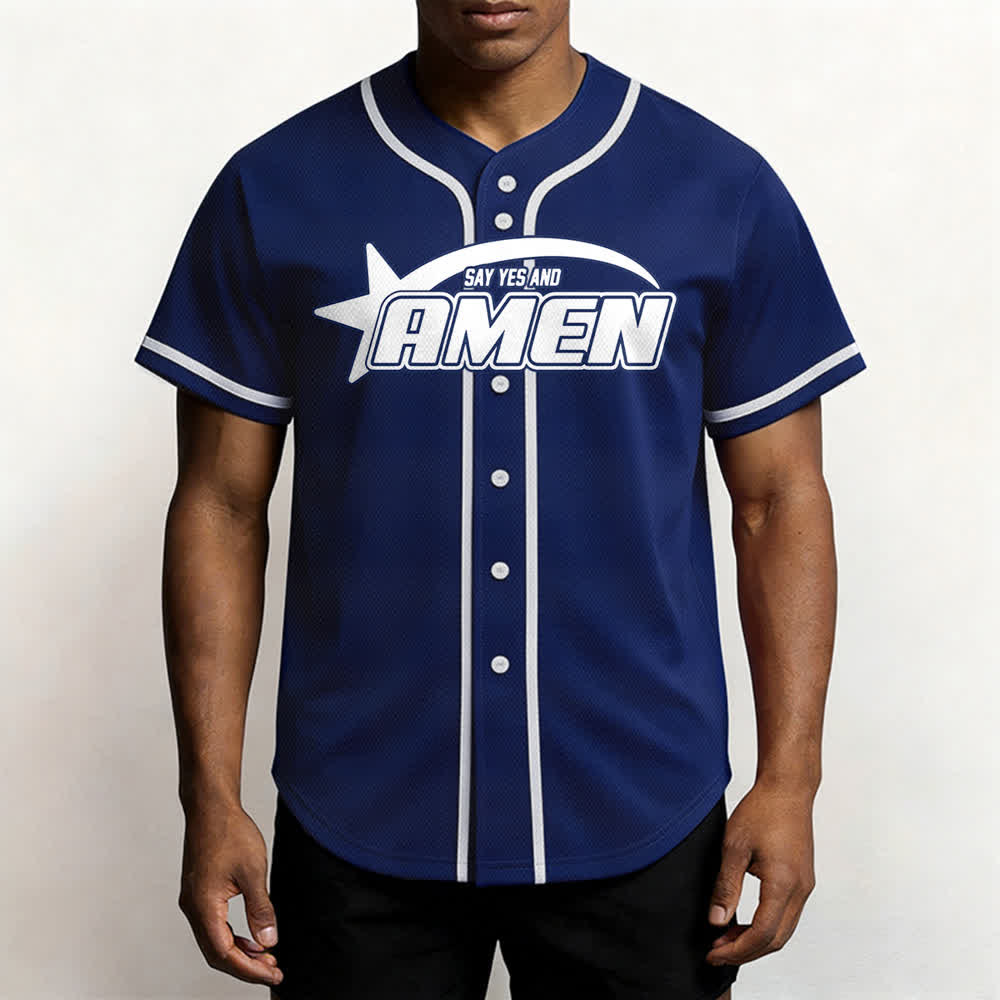 Camiseta de béisbol del equipo Amen en blanco y negro de Christianartworkshop - image 55
