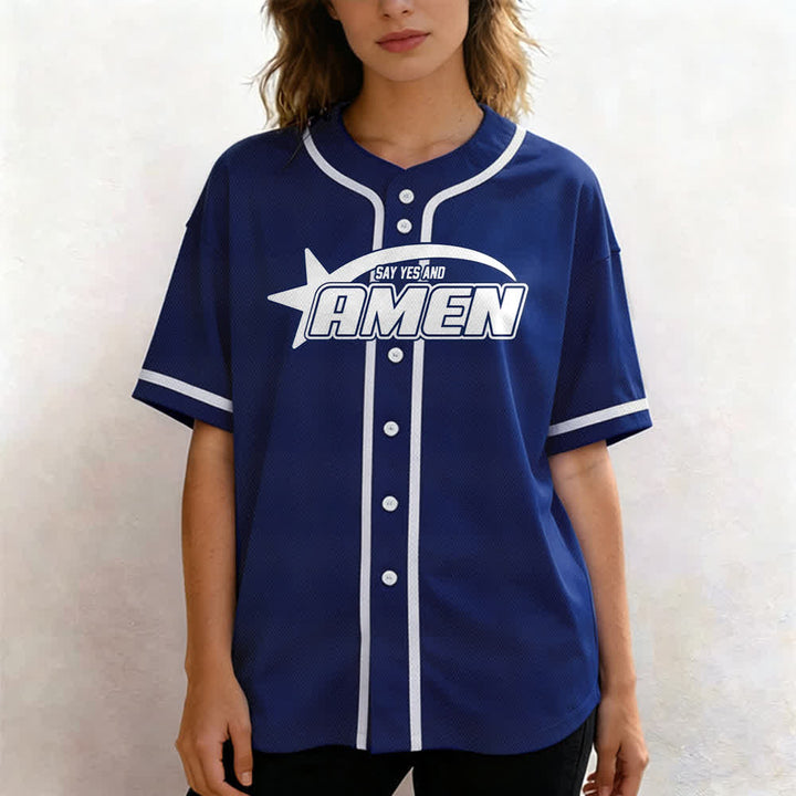 Camiseta de béisbol del equipo Amen en blanco y negro de Christianartworkshop - image 53