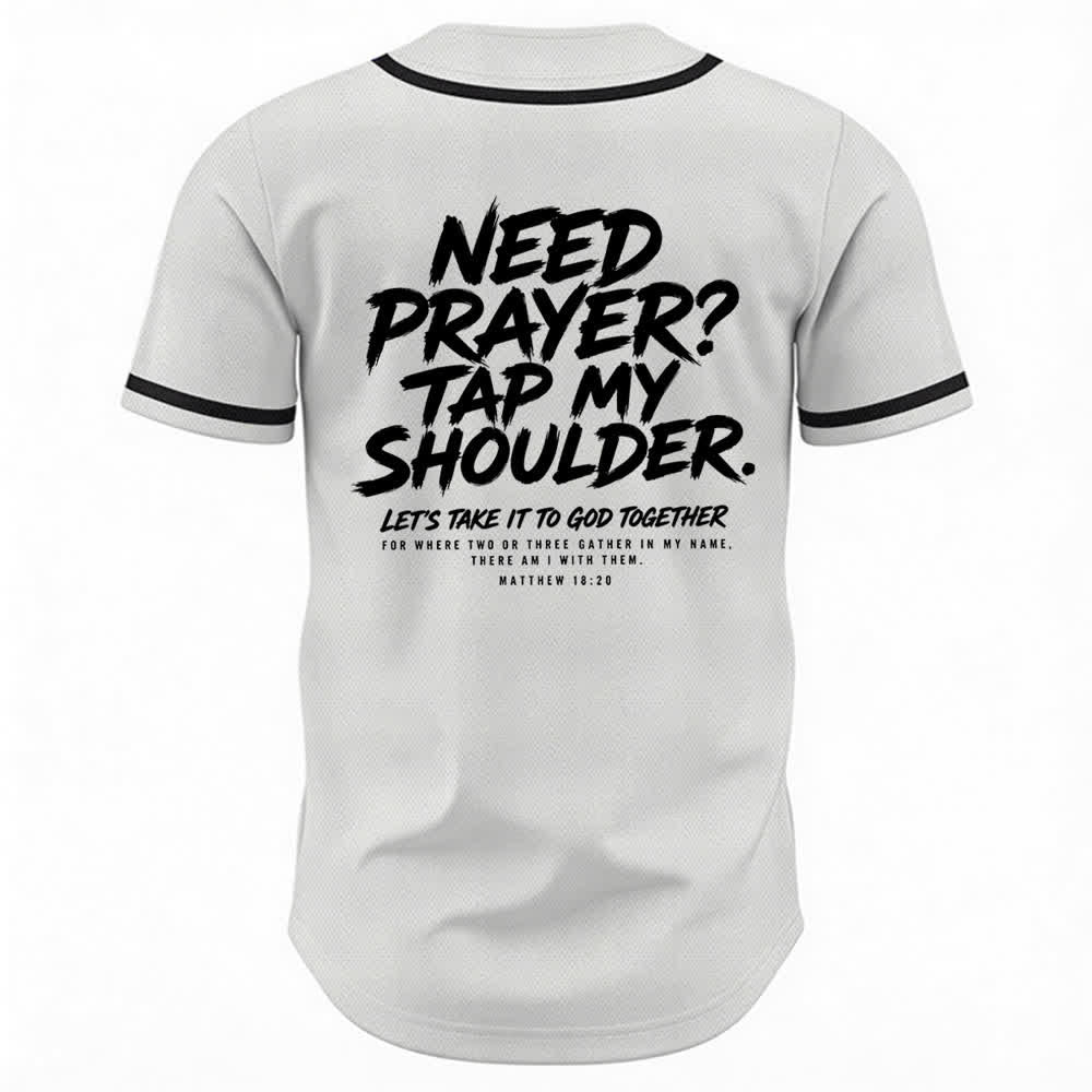 Christianartworkshop Camiseta de béisbol con mensaje "Pray Tap My Shoulder" (Reza, toca mi hombro) - image 1