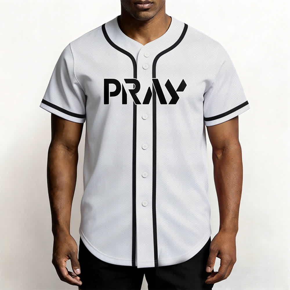Camiseta de béisbol con mensaje "Pray Tap My Shoulder" de Christianartworkshop - image 6
