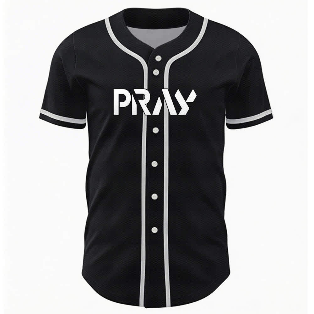 Camiseta de béisbol con mensaje "Pray Tap My Shoulder" de Christianartworkshop - image 9