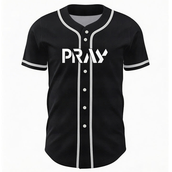 Camiseta de béisbol con mensaje "Pray Tap My Shoulder" de Christianartworkshop - image 9