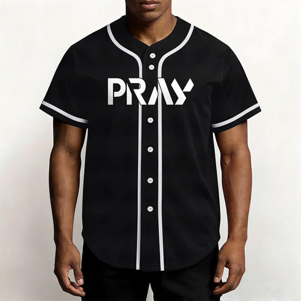 Camiseta de béisbol con mensaje "Pray Tap My Shoulder" de Christianartworkshop - image 13