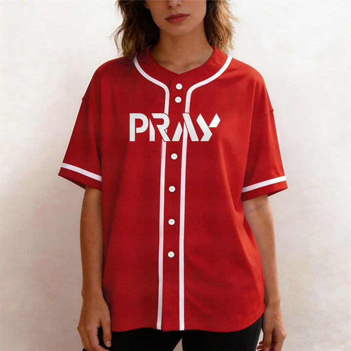Camiseta de béisbol con mensaje "Pray Tap My Shoulder" de Christianartworkshop - image 18