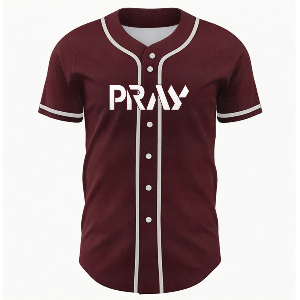 Camiseta de béisbol con mensaje "Pray Tap My Shoulder" de Christianartworkshop - image 23