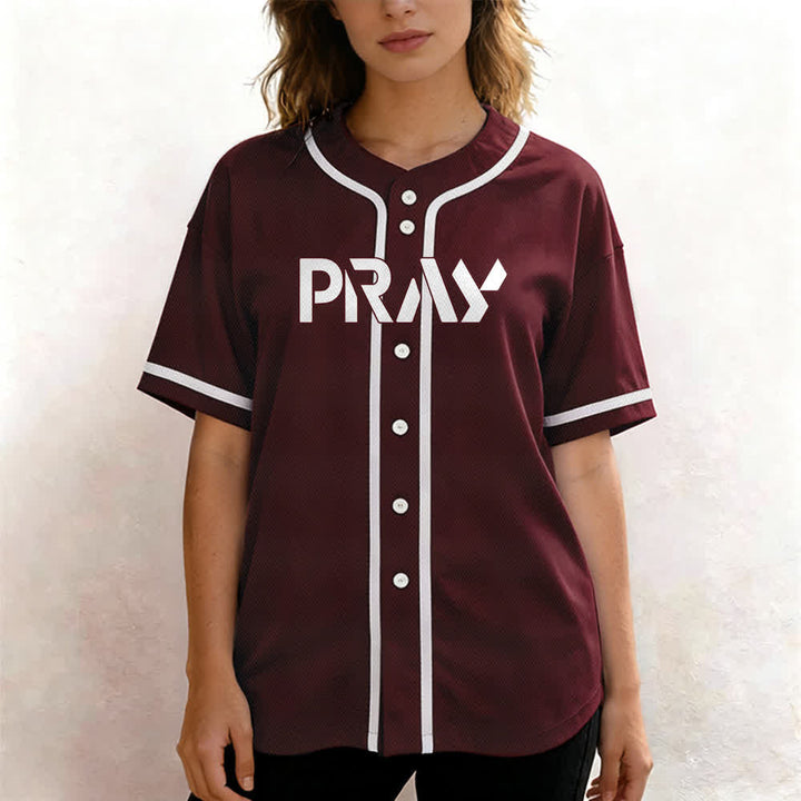 Camiseta de béisbol con mensaje "Pray Tap My Shoulder" de Christianartworkshop - image 25