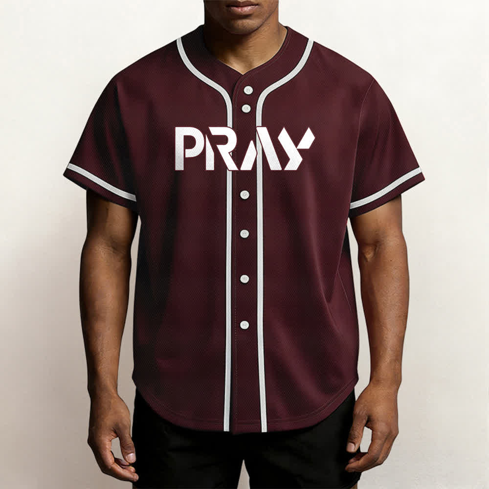 Camiseta de béisbol con mensaje "Pray Tap My Shoulder" de Christianartworkshop - image 27