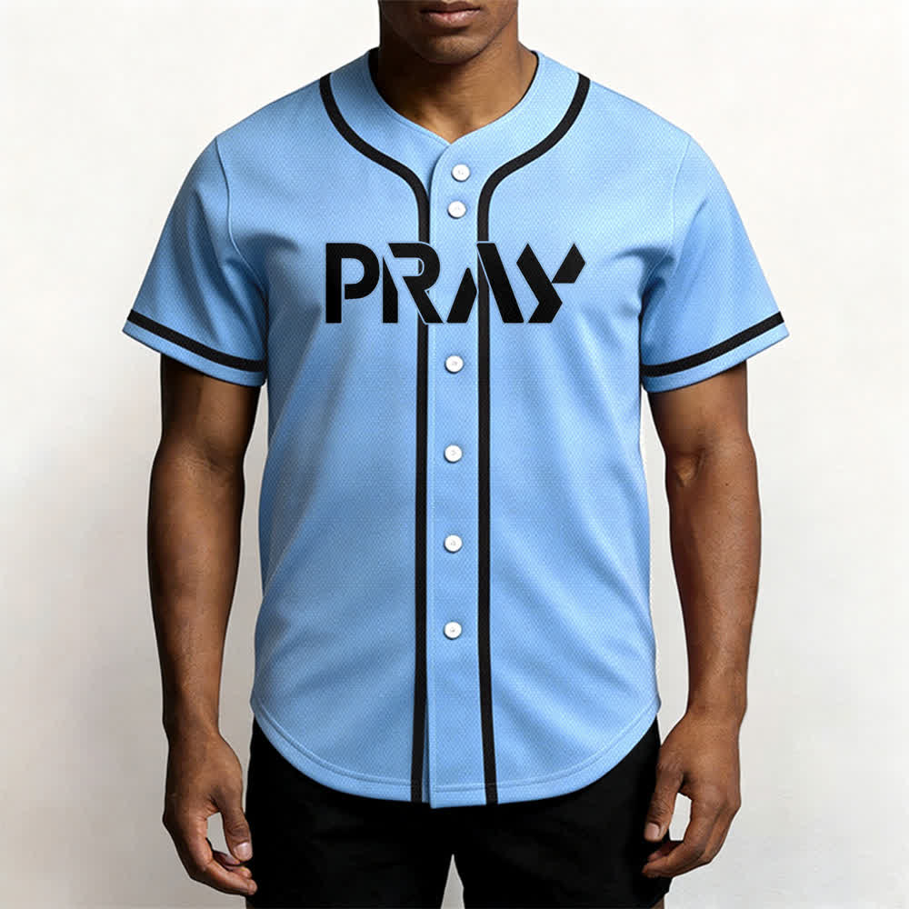 Camiseta de béisbol con mensaje "Pray Tap My Shoulder" de Christianartworkshop - image 34
