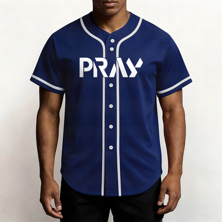 Camiseta de béisbol con mensaje "Pray Tap My Shoulder" de Christianartworkshop - image 55
