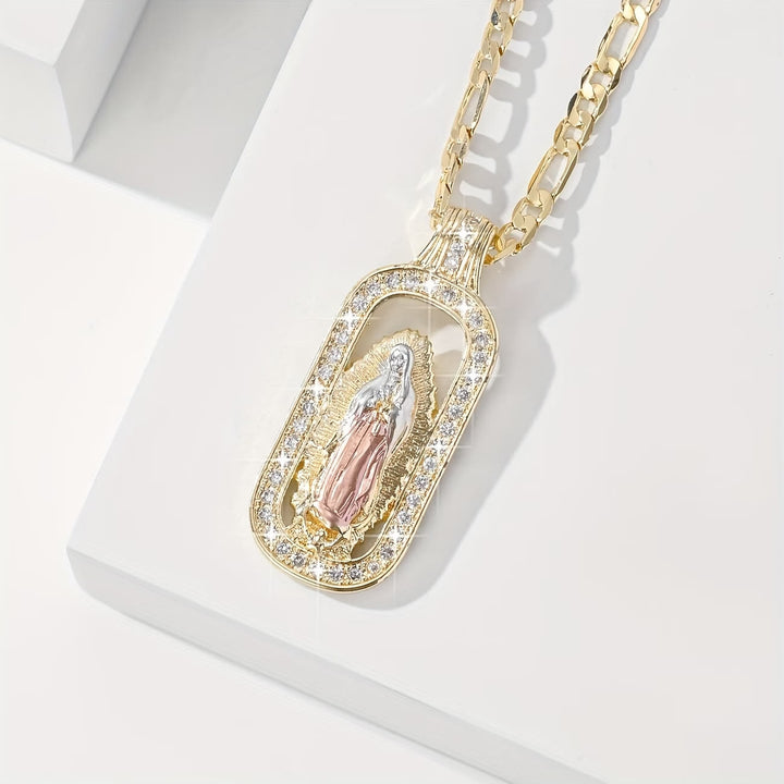 Christianartworkshop Collar con colgante de aureola radiante de Guadalupe: emblema de la suave bendición celestial. - Nuestra Señora G - image 6
