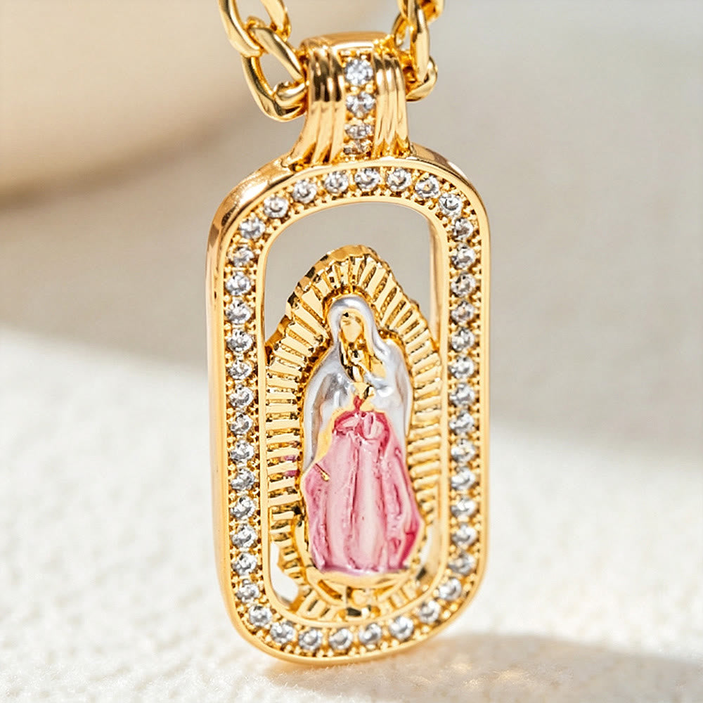 Christianartworkshop Collar con colgante de aureola radiante de Guadalupe: emblema de la suave bendición celestial. - Nuestra Señora J - image 9