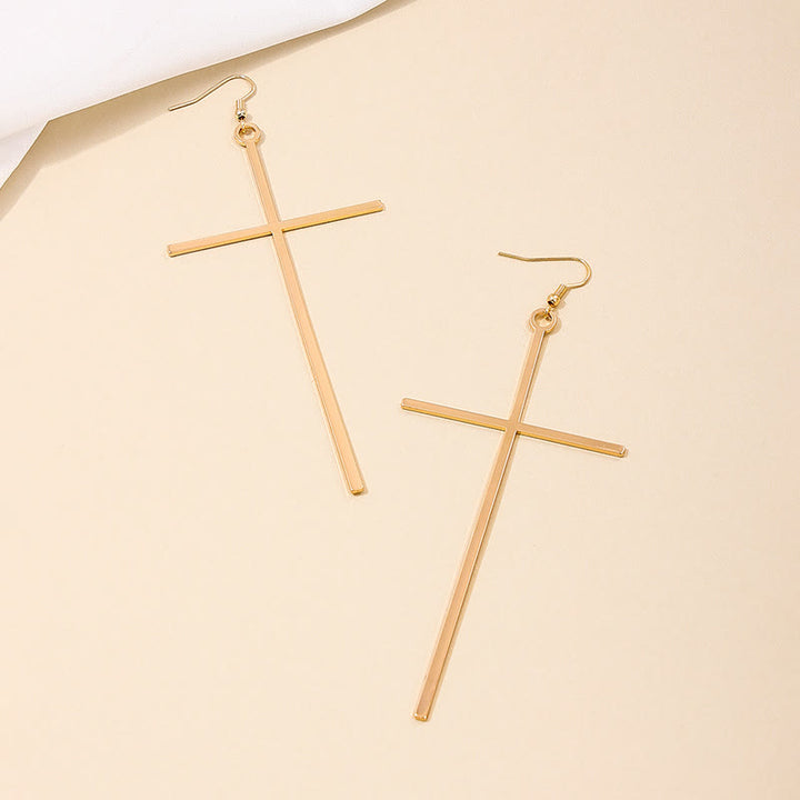 Christianartworkshop Pendientes largos y delgados con forma de cruz: símbolo de tranquila y sagrada serenidad. - image 6